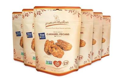 Sea Salt Caramel Pecans - Vegan, Kosher, Gluten-free, GMO-free Pecan Pralines - 4oz (PACK OF 6 BAGS) - Satisfaction Guarantee