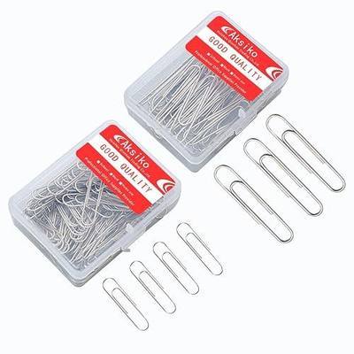 220pcs Silver Paper Clips, Medium and Jumbo Size (1.3 inch & 2 inch) Office Paperclips - with Storage Box in Each Size for Easy Storage