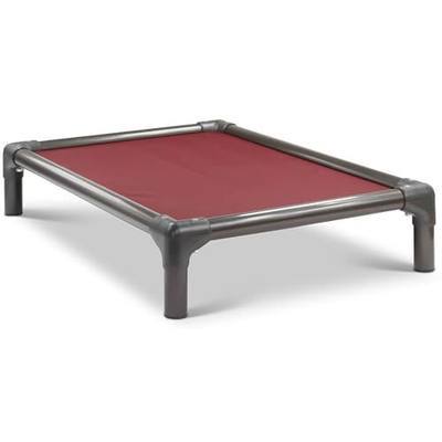 Kuranda Chewproof Elevated Dog Bed - Walnut PVC - 30" x 20" - Cordura Nylon - Burgundy