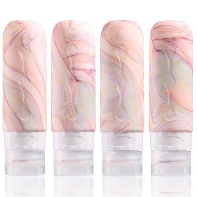 Gemice Travel Bottles for Toiletries Tsa Approved Travel Size 3oz Containers BPA Free Leak Proof Travel Tubs Refillable Liquid Travel Accessories for Cometic Shampoo and Lotion Soap (4 Pack)
