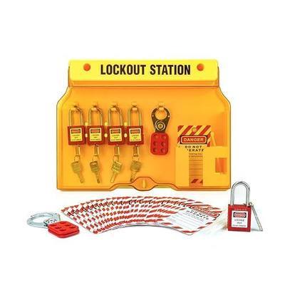 Lockout Tagout Station Kit with 5 Safety Padlocks and 2 Hasps | Wall-Mounted Lock Out Tag Out Kit Board with 25 Lockout Tags and Ties for Maintenance Teams and Industrial Facilities, LOTO