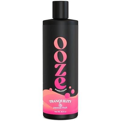 OOZE Bubble Bath for Women & Men, 100% Natural, Vitamin E & Essential Oils Infused, Made in USA, Zero Parabens, Cruelty Free, Lush Passion Fruit Scent (473ml)