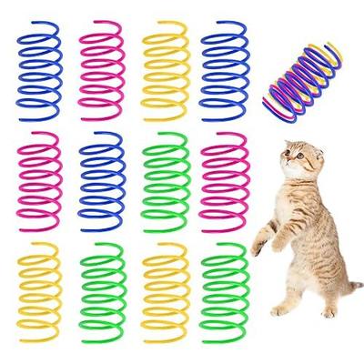 Cat Spring Toys, 120 Pack Creative Toy Plastic Colorful Kitten Spiral Spring Cat Plastic Coil Interactive Toy for Swatting, Biting, Hunting