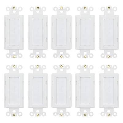 Decorator Brush Passthrough Wall Plate Insert with Threaded Nut on Screw Holes, White, 10 Pack
