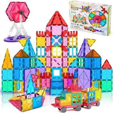 Jasonwell 100pcs Magnetic Tiles Building Blocks Set for Boys Girls Preschool Educational Magnet Construction Kit Stacking STEM Toys Christmas Birthday Gift for Kids Toddler 3 4 5 6 7 8 9 10 + Year Old