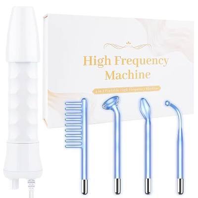 High Frequency Facial Wand - Uaike Portable Handheld Blue High Frequency Skin Facial Machine at Home - Skin Face Wand Device with 4 Different Blue Glass Tubes