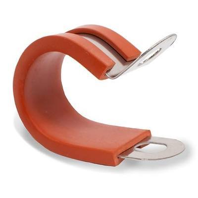 Premium 25 Pack 1/2" 304 Stainless Steel Red Silica Gel Rubber Insulated Cushion Cable Clamps For Hose Clamps Pipe Clamps and P Clamps