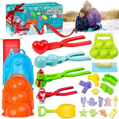 BIOBUBANA 24 PCS Snowball Maker Tool, Snow Ball Marker for Kids Toddlers Adults Outdoor, Winter Snow Toys Kit for Snow Ball Fights, Christmas Toy Gift Present