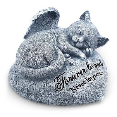 Orchid Valley Sleeping Cat Garden Statue - Pet Memorial Stone - Grave Marker - Beautifully Packaged Memorial Gift, Headstones for Cats or Thoughtful Sympathy Gift
