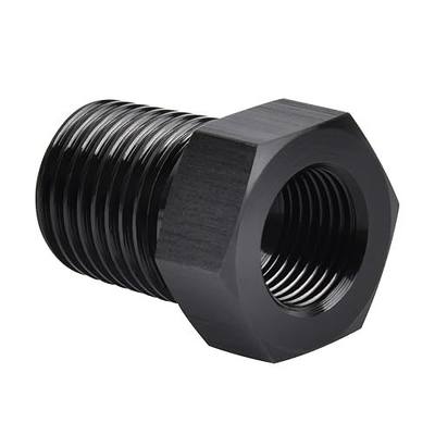 EVIL ENERGY 1/4" NPT Male to 1/8" NPT Female Reducer Bushing Fitting Adapter Hex Aluminum Black