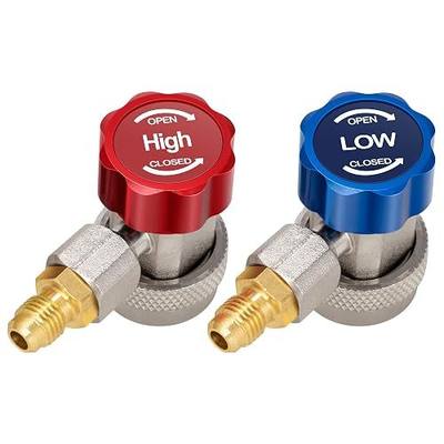 VIVOHOME AC R134a Refrigerant Quick Coupler Adapter Kit HVAC Adjustable High Low Connector Conversion with 1/4 Inch Male Flares for Auto Air Condition Manifold Gauge Hose