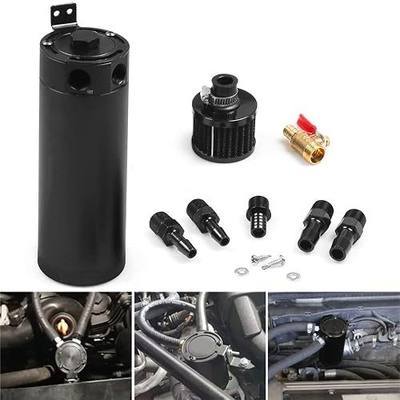 Universal Billet Aluminum Baffled 2-port New Long 750ML Oil Catch Can Tank with Breather Filter Engine Mini Oil Separator