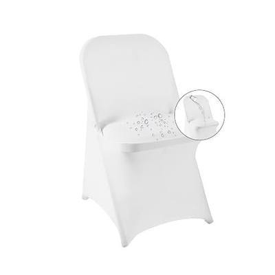 magalo 12 Pack White Spandex Folding Waterproof Chair Cover, Stretch Chair Cover Protector for Wedding, Party, Dining Banquet and Other Special Events