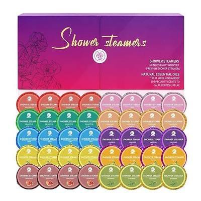 Birthday Gifts for Women, 40 PCS Shower Steamers Aromatherapy, 10 Scent Bath Bombs Organic with Natural Essential Oil, Relaxation Self Care Gifts for Women Mom Wife Sister Friend Her