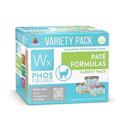 Weruva Wx Phos Focused, Pate Formulas Variety Pack, 3oz Can (Pack of 12)