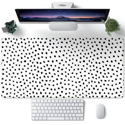 Boho Desk Mat, Polka Dot Large Mouse Pad Desk Pad Boho Desk Accessories for Women Office Decor, XXL Mousepad Long Laptop Keyboard Mouse Mat 31.5''X15.7'' Non-Slip Rubber Base with Stitched Edges