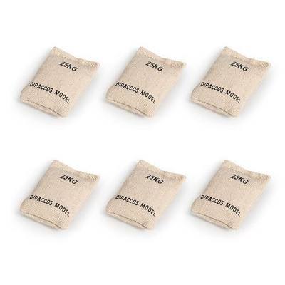 Handmade 1/16 Scale Sand Bags Set, 6pcs Sandbag Accessory for RC Tank Model Soldier Action Figure, 1:16 Military Sandbags for Trench Warfare Battle WWII WWI