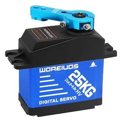 25KG RC Digital Servo, High Torque Waterproof Metal Gear Servo with 25T Servo Horn 1/10 1/12 RC Car RC Crawler Robot Boat
