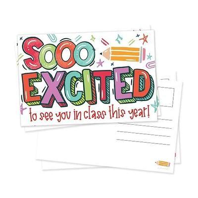 m&h invites 50 Teacher Welcome Postcards For Students - Back To School Postcards - Welcome To My Class Cards