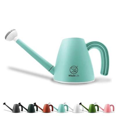 Indoor House Plant Watering Can Plastic Long Spout Water Pot 2L-67oz Blue | Long Narrow Spout Steady Pour Massive Volume Fits 8 Houseplants Ergonomic Handle Easy Balance Modern Plastic Aesthetic Decor