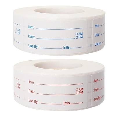 2 Rolls 1000 Pieces Removable Food Labels, 1 x 2 Inch | Date Stickers for Freezer, Refrigerator Food Containers - Easy to Write