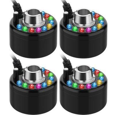 Maitys 4 Pcs Halloween Mist Maker Ultrasonic Fogger Water Fountain Pond Fog Machine Color Change Fogger LED Mister Indoor Fountain Mister Foggers for Home Room Office Outdoor Holiday (Light, Plastic)