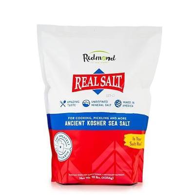 Redmond Real Salt Kosher – Natural Unrefined Gluten Free Kosher grind, 10 LB Bag