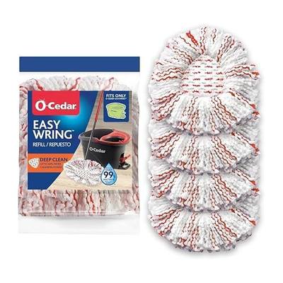 O-Cedar EasyWring Deep Clean Refill (4-Pack) | 40% More Cleaning Power | Microfiber Mop Refill Compatible with O-Cedar EasyWring Spin Mop & Bucket System