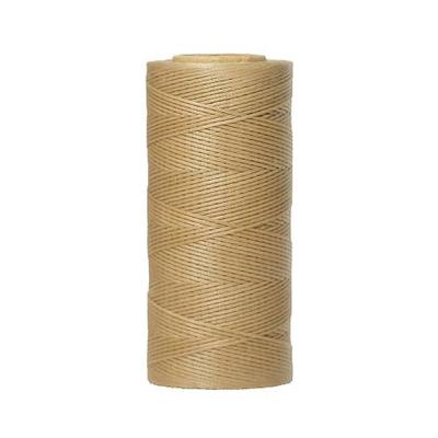 100% Polyester Flat Waxed Threads, 150D/0.8mm, 270Yards/247m. All-Purpose Threads Hand Sewing Leather Projects and Crafts. (Khaki)