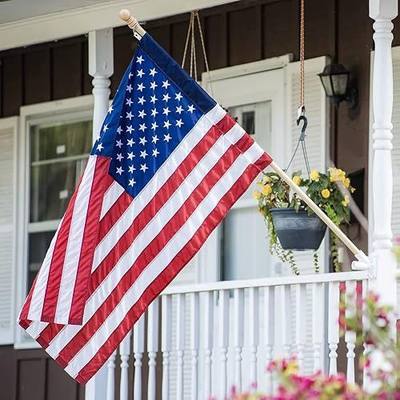 American Flag 2.5X4 FT Pole Sleeve Banner Style Embroidered Stars, Sewn Stripes, Heavy Duty Durable Polyester USA US Flag Outdoor Indoor Flags (Pole NOT Included)