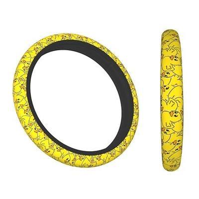 Car Steering Wheel Cover,Yellow Duck Patterns Rubber Duck 14.5 Steering Wheel Cover Protector Non Slip Durable Universal Automotive Accessories Car Decorations