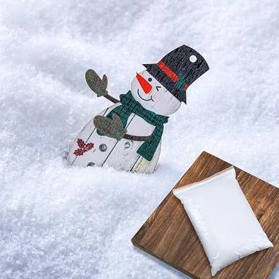 Syhood Christmas Fake Snow for Crafts Glitter Fake Snow Village Artificial Powder Decoration Artificial Plastic Powder Christmas Tree Decorations Village Winter Displays Supplies (100 G,White)