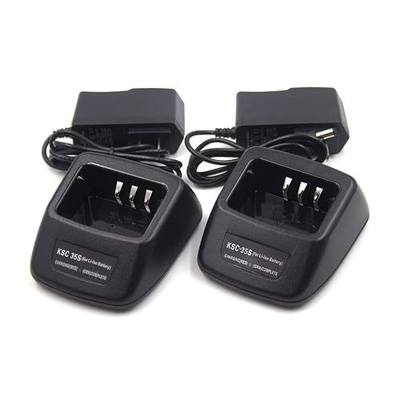 (2-Pack) KSC-35S Rapid Charger Fit Kenwood TK-2200 TH-K20 KNB-45L KNB-63L | 2-pack KSC-35S rapid charger with LED indicator, overcharge & 100-240V wide voltage for Kenwood TK/TH & KNB Li-ion batteries
