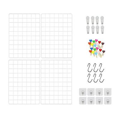4 Pieces Mounted Photo Grid Wall Grid Decorative Panels(white11.8 x15.7) for Living Room, Bedroom, Office, Study, Etc. Photo Memo Display Grid Panels