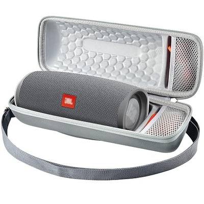 Comecase Hard Travel Case for JBL Charge 4/ Charge 5 Waterproof Bluetooth Speaker. Carrying Storage Bag Fits Charger and USB Cable - Grey+Inside Grey (Case Only)