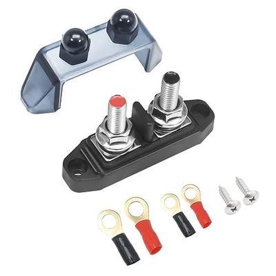 Recoil S2PG Busbar Dual 5/16” Studs Terminal Power Distribution Block | Positive and Negative 2-In-1 with Divider Ring Terminals Bus Bar
