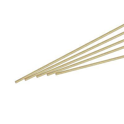 MECCANIXITY Brass Rod,Brass Solid Round Rod 0.8mm/0.03inch Diameter 300mm Length Lathe Bar Stock for RC Model DIY Craft Pack of 10