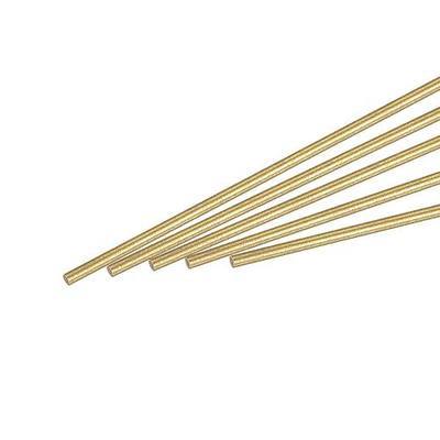 MECCANIXITY Brass Rod,Brass Solid Round Rod 1.2mm/0.05inch Diameter 250mm Length Lathe Bar Stock for RC Model DIY Craft Pack of 10