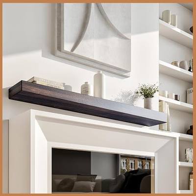 Avana Fireplace Mantel Shelf 60 Inch - Natural Wood Mantles for Over Fireplace - Handcrafted Mantel Farmhouse Floating Shelf - Fireplace Mantels 60 Inches X 8 X 3 - Wooden Rustic Brown