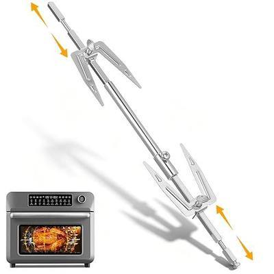 Abaodam Air Fryer Rotisserie Spit Rod 12~15” Adjustable Rotisserie Fork Stainless Steel Replacement Meat Fork or Toaster Oven Air Fryer Accessories