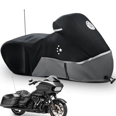 Motorcycle Cover Storage for Touring Models Harley Davidson Road King,Road Glide,Street Glide, Electra Glide,Heritage Classic,Low Rider-ST,and Most Motorcycles Gray