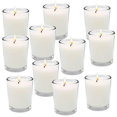 Unscented White Votive Candles in Glass 20 Packs Small Soy Wax Votives for Wedding Party Dinner Table