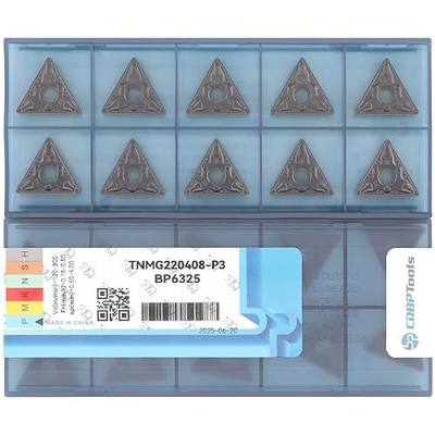 CNC Carbide Inserts TNMG432 / TNMG220408-MD for Metal Lathe Cutting Steel, Semi-Finishing chipbreaker for Turning Cutter, 10 PCS.