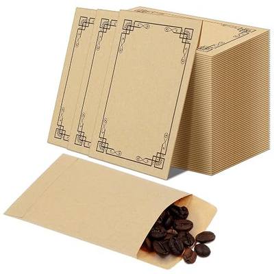 Eaasty 200 Packs Seed Coin Envelopes 2.3 x 3.5 Inches Small Parts Kraft Coin Saving Envelopes Self Adhesive Seed Storage Packets for Storage Keys Cards Stamp Small Items(Kraft Color)