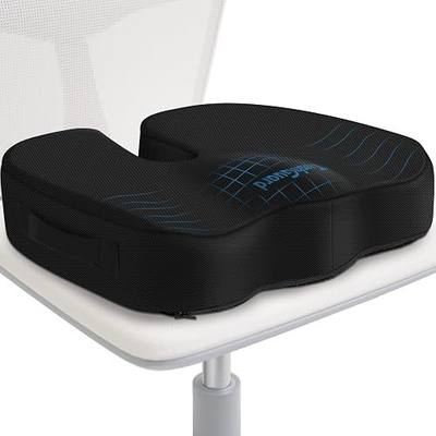 TushGuard Seat Cushion for Office Chair, Car, Memory Foam, Black Large | For Back, Coccyx, Sciatica, Tailbone Pain, Ergonomic Design, Non-Slip, Desk Wheelchair Use, Supportive Butt Pillow, For Man