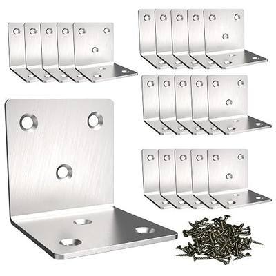 Stainless Steel Corner Bracket,Joint Right Angle Bracket,L Shape Heavy Duty Metal Corner Brace Shelf Supporter for Wood Aufuga (20, 2x2x2)