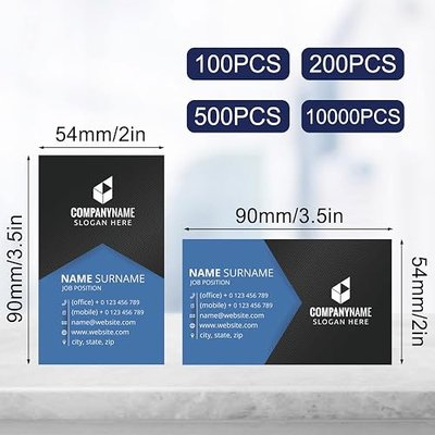 Custom Business Cards Customize Personalized Printable with Logo Picture for Small Business Women Men Waterproof Front and Back 100 200 500 1000