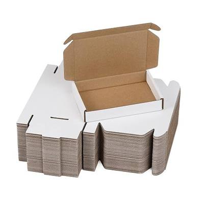 SUNLPH 50 Pack 6x4x1 Inches Small Shipping Boxes, White Corrugated Cardboard Boxes, Moving Mailing Packing Box