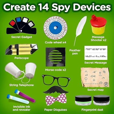 Kids Spy Kit - Explore 15 Missions & Create 14 Detective Gadgets - Ages 6+