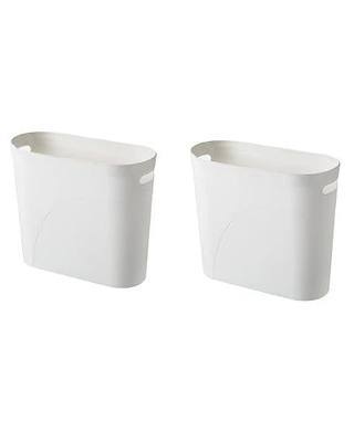 Bathroom Small Trash Can, 3 Gallon Slim Plastic, Set of 2, White